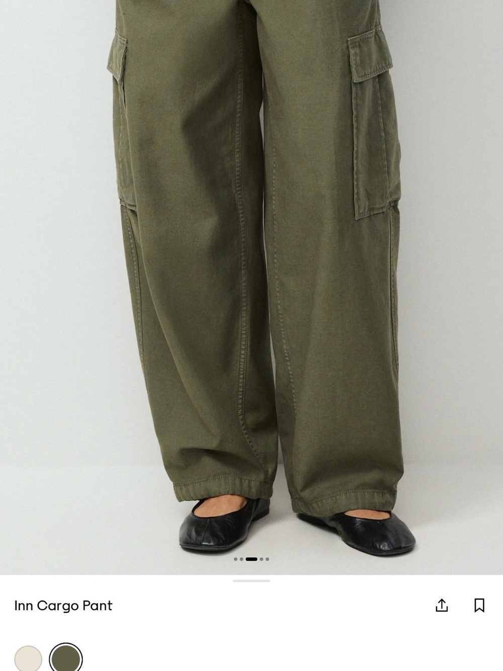 Aritzia Inn Cargo Pant - Olive Green